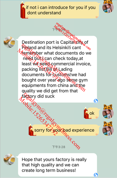 GOOD FEEDBACK FROM FITNESS EQUIPMENT GOOD FEEDBACK FROM FITNESS EQUIPMENT